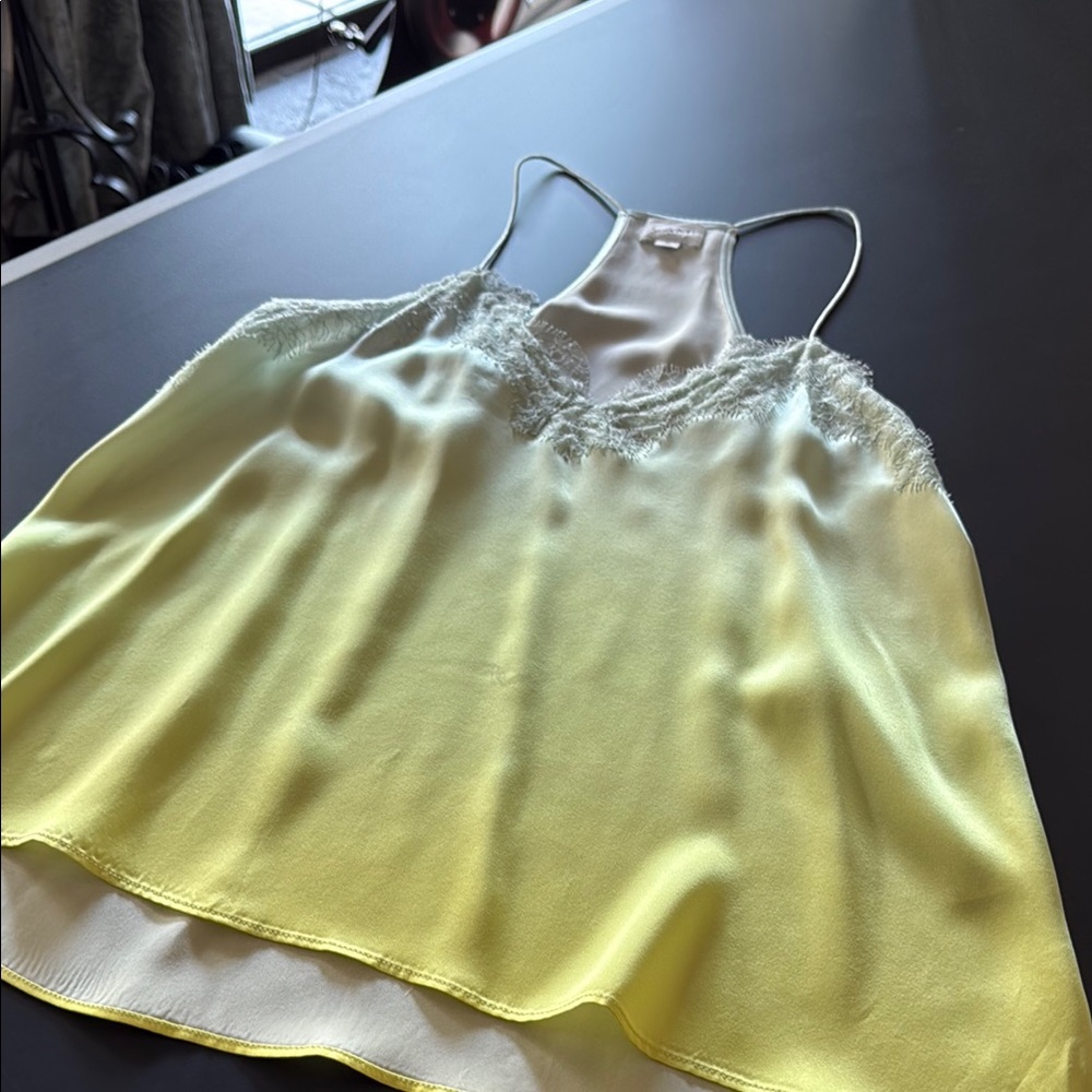 Cami NYC green and Yellow Sleeveless Camisole